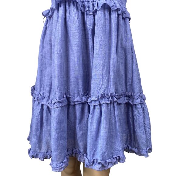 Periwinkle Blue Smocked Tiered Ruffle Babydoll Romantic Sundress SZ S - Picture 4 of 8